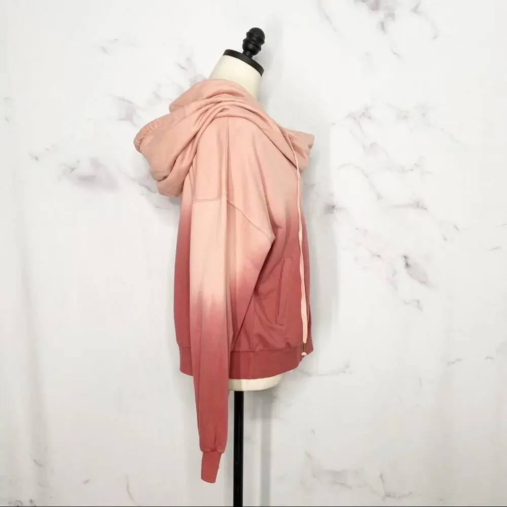 NWT Young Fabulous & Broke Ombre Piper Hoodie Pink Boho Beach Lounge Size S
